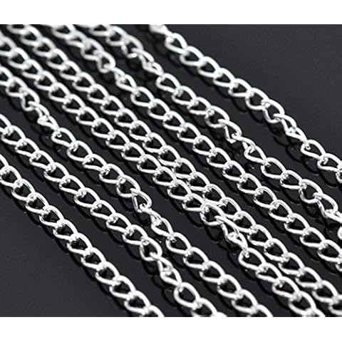 2 Metres Silver Plated Curb Chain for Jewellery Cover