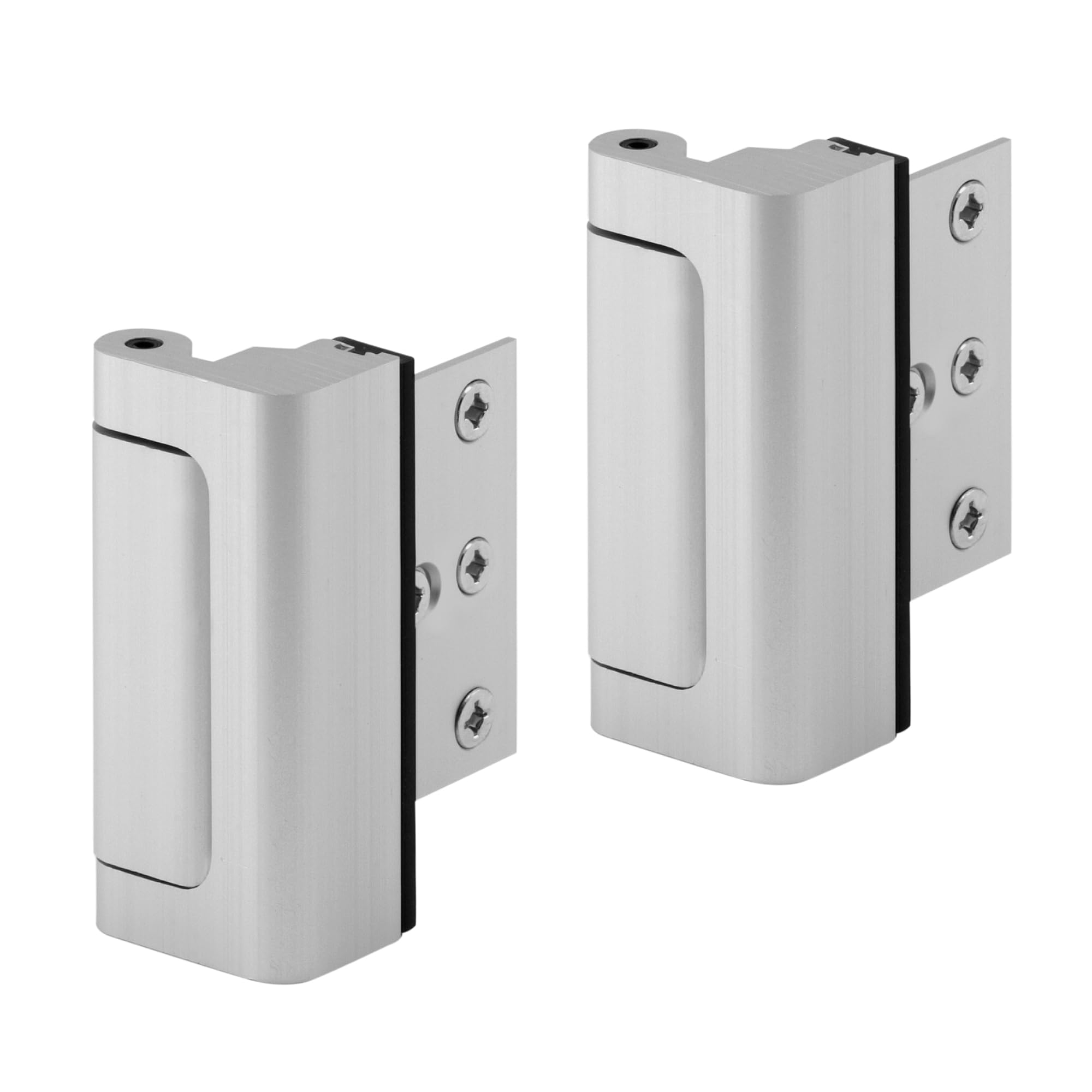 Defender Security U10827 Türverstärkungsschloss aus satiniertem Nickel, verleiht Ihrem Zuhause zusätzliche Sicherheit und verhindert unbefugtes Eindringen, Aluminium-Finish, 2 Stück