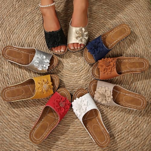 Comfortable Non-slip Solid Color Open-Toe Wedge Sandals,Womens Comfortable Arch Support Slides,Platform Slippers2