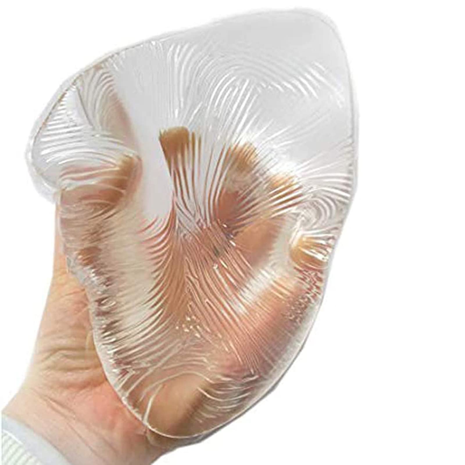 Prothèses Mammaires en Silicone de Forme Trianglaire, 1 Pièce Auto-Adhésif Faux Seins Soutien-Gorge Concaves Inserts Rehausseurs de Coussinets Mastectomie, 600g/Piece