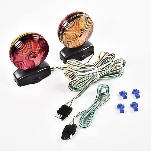 PIT66 Kit de luces LED de remolque magnético de 12 V, luces de circulación de freno de giro para remolque, RV, barco, camión, automóvil, bicicleta,