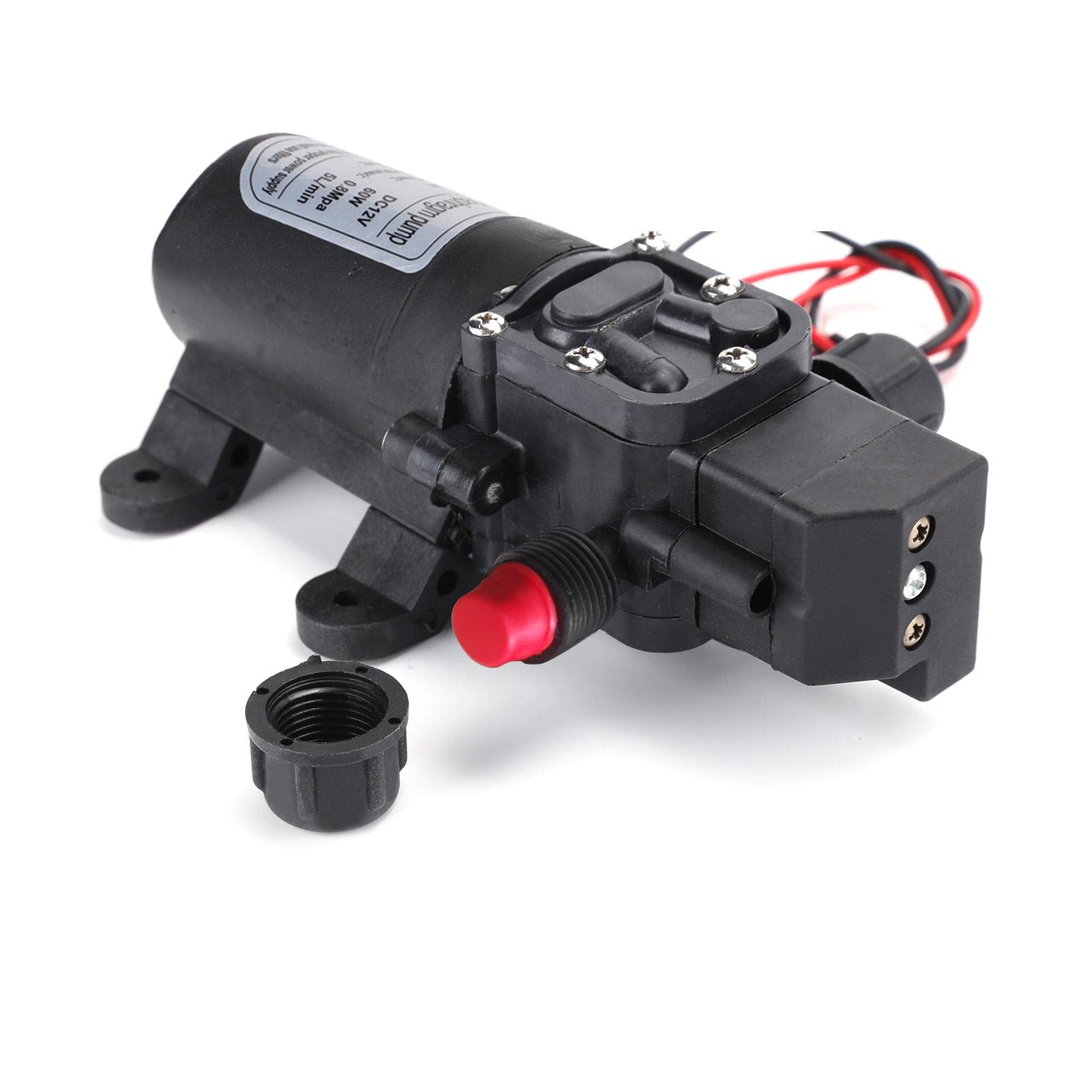 Pompe à Eau Haute Pression, Pompe à amorçage automatique à diaphragme, DC 12V 116 PSI 5 L/Min Pompe à eau à diaphragme auto amorçante haute pression pour Caravane, Bateau, VR