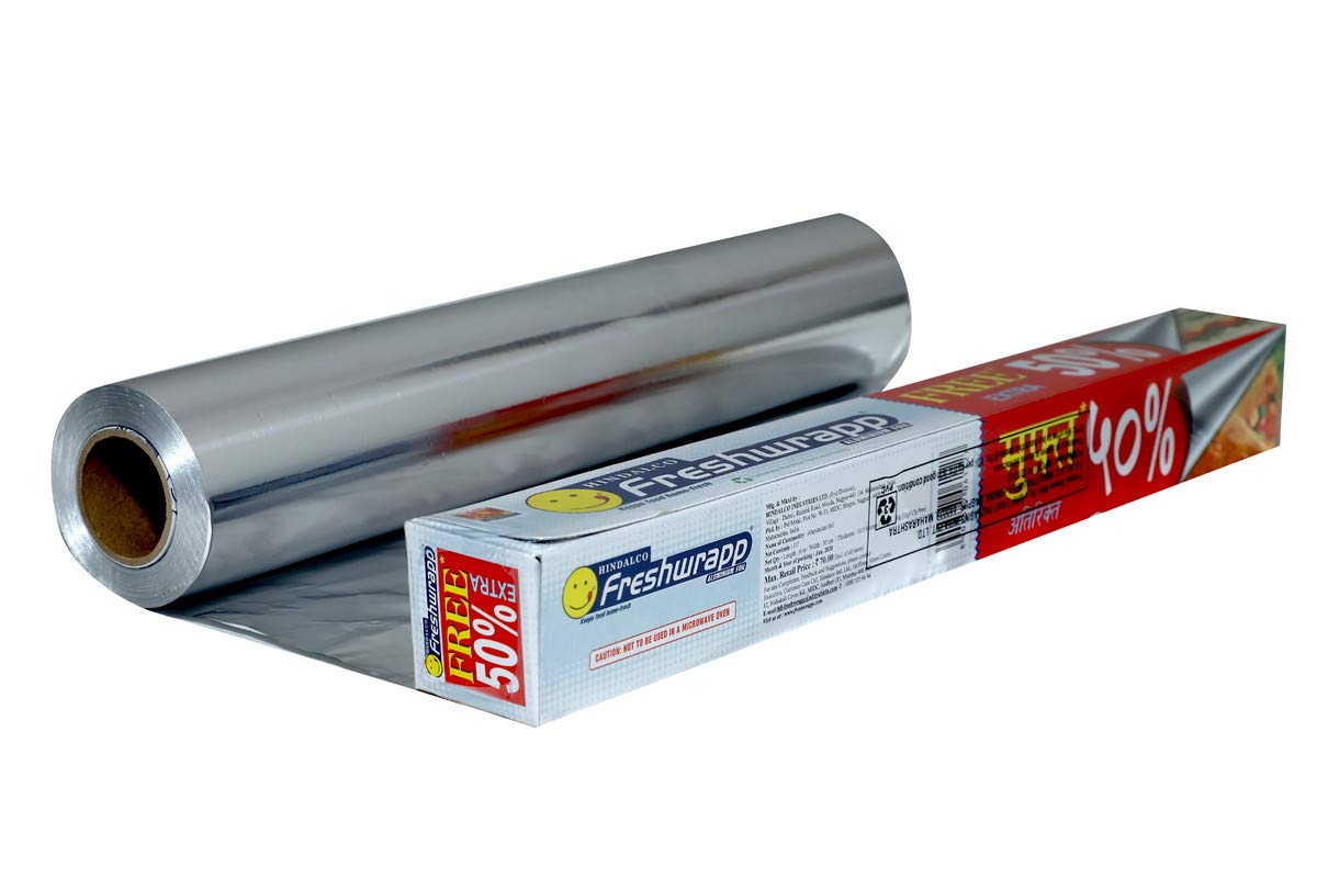 Hindalco Aluminium Foil Paper/foil paper for Kitchen/Eco-Friendly Freshwrapp Aluminium Foil Food wrap/Bacteria Resistant/Disposable/Food Parcel 33 Gm And 50% Extra Free Inside_Silver-Combo Pack of 1 (B08ZCFBKVR) Amazon Price History, Amazon Price Tracker