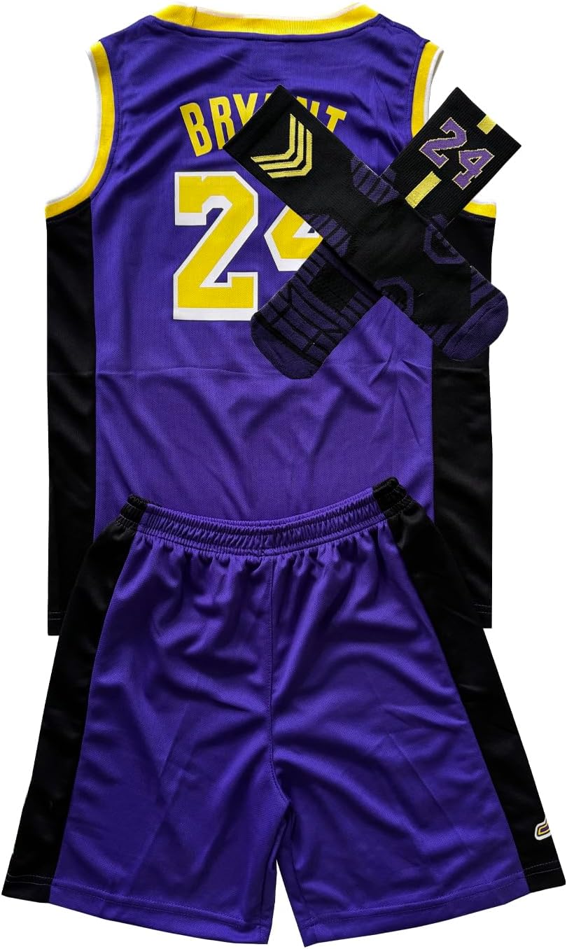 Generic Boys #24 Basketball Jerseys Outfit Tank Top Track Shorts Sport Sets Uniforms for Kids Youth Fans Gift