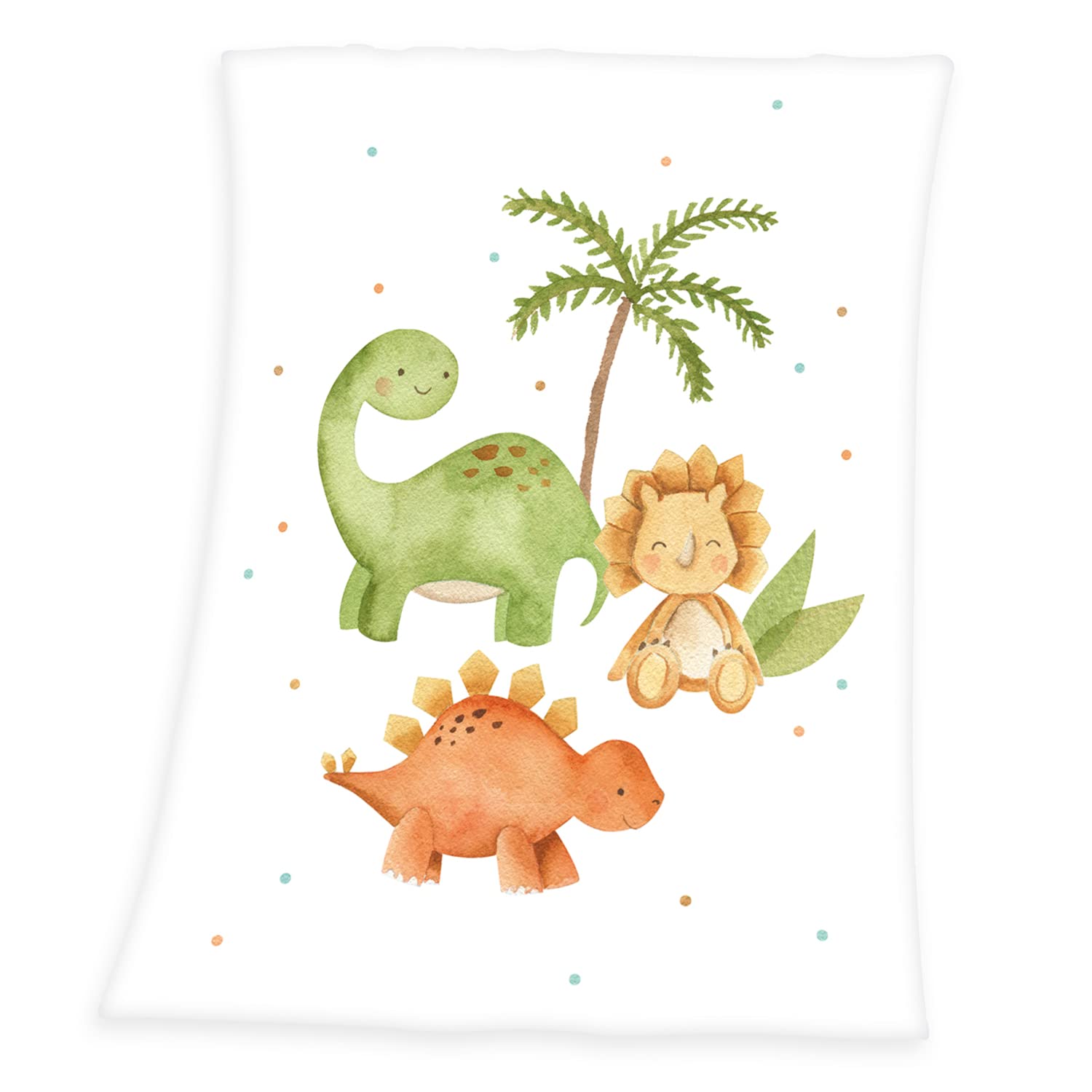 Herding Dinos Microfaserflausch-Decke, 75x100 cm, 100% Polyester
