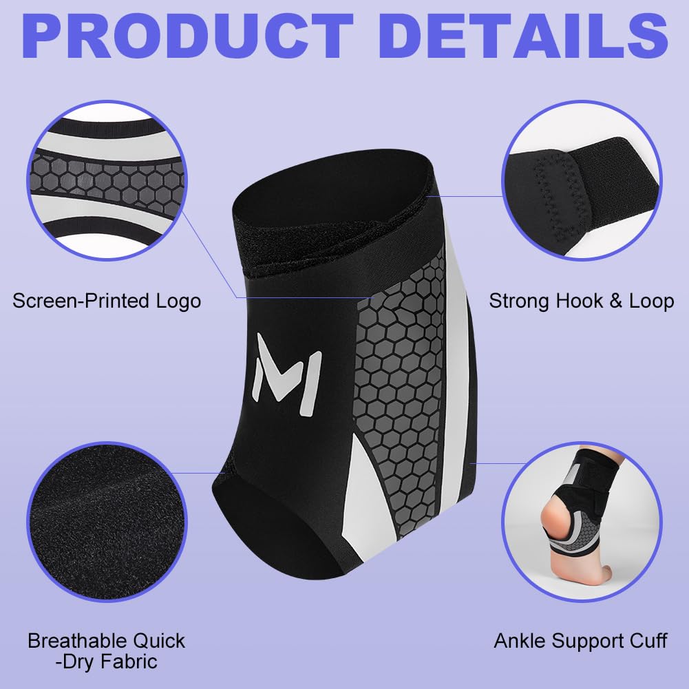 Beugo Tobillera para Esguince, Tobillera Deportiva, Lateral Tobilleras Esguince Ajustable, Diseño en Y, Ankle Support Protector de Tobillo Par Unisex para Deporte Correr Fútbol, Tamaño único — view 3
