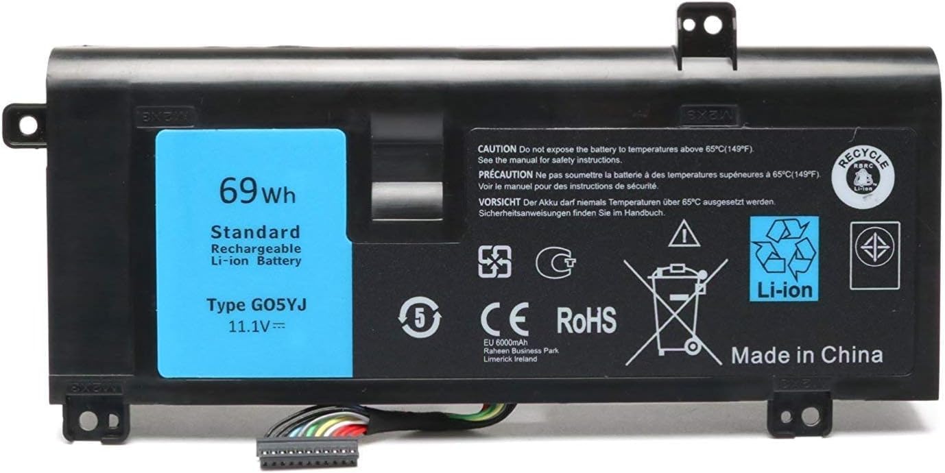 G05YJ 0G05YJ Y3PN0 8X70T Replacement Battery for Dell Alienware m14x A14 14 R4 14D-1528 ALW14D ALW14D-5528 ALW14D-1528 ALW14D-4528 ALW14D-1828 ALW14D-4828 ALW14D-2728 ALW14D-4728 (69Wh 11.1V)