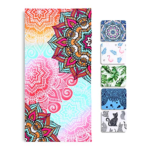 Livilan Pink Mandala Beach Towel Blanket For Girls Women , Soft Lightweight Microfiber Quick Dry And Sand Free Boho Towel, Thin Bohemian Pool Swim Bath Shower Beach Towel Mandala Gift, 30X60 Inch #TOP1