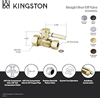 Vista 3 de Kingston Brass Elements of Design CC44458DL Concord - Válvula de parada recta de 1/2 pulgada IPS x 1/2 pulgada OD Comp de 5/8 pulgadas, níquel