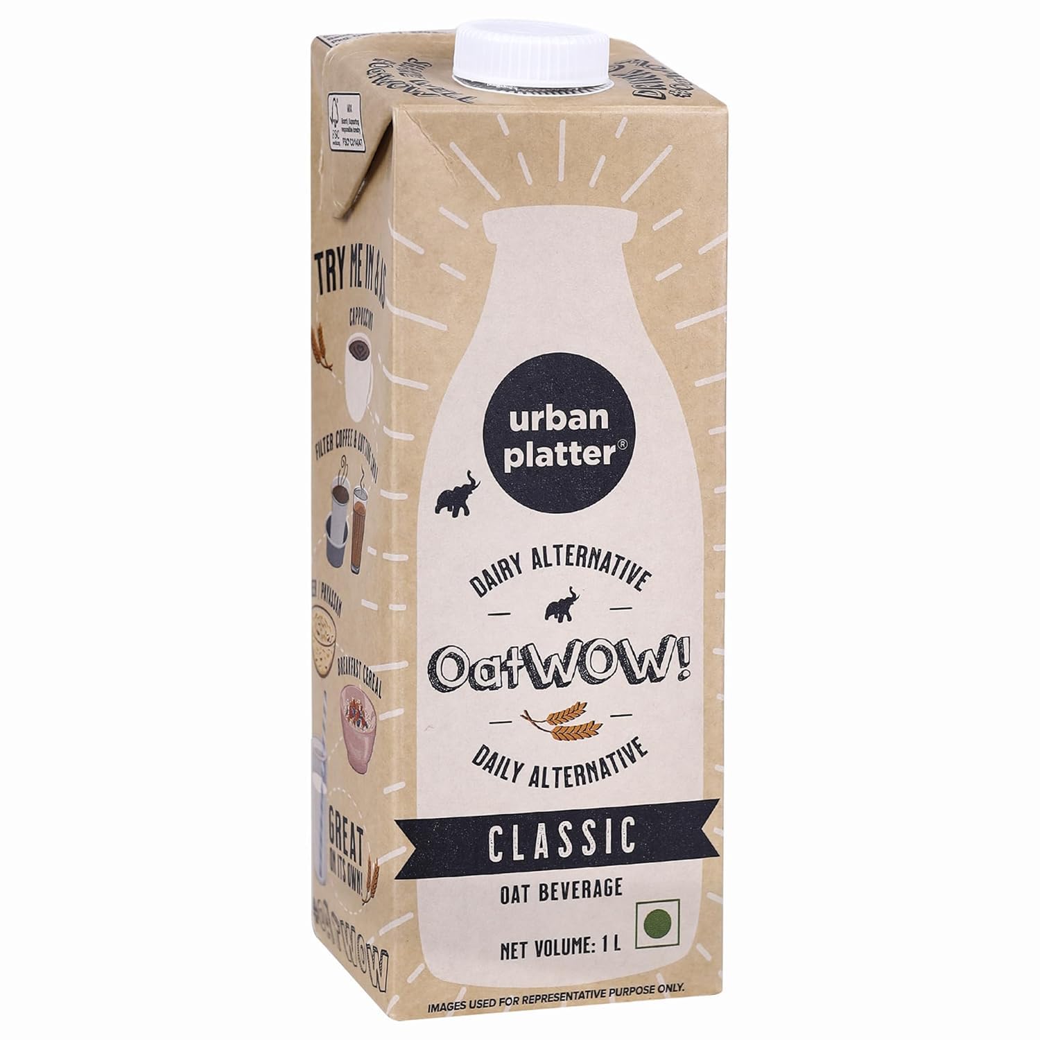 Urban Platter OatWOW Classic Oat Beverage, 1L [Plant-Based/Milk Alternative]-image-36