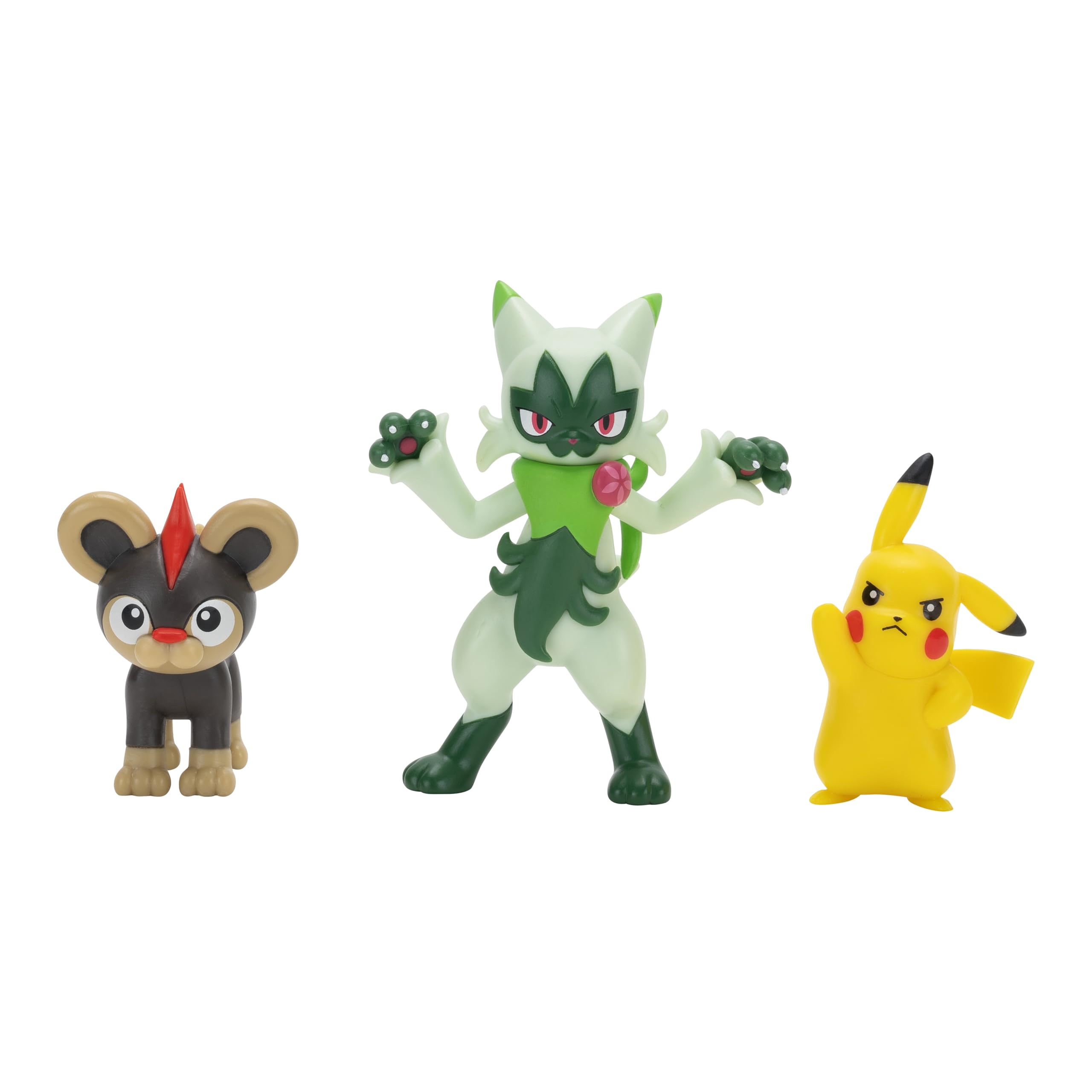Pack 3 Figurines Pokémon Combat – Pikachu 5 Cm, Griknot 5 Cm, Ponyta Galar 7,5 Cm Articulé !