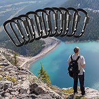 10 Stück Karabiner mit Schraubverschluss, Gimars Schlüsselanhänger Karabinerhaken Aluminium Schraubkarabiner für Camping, Angeln, Wandern oder Reisen (Schwarz) – Ansicht 6