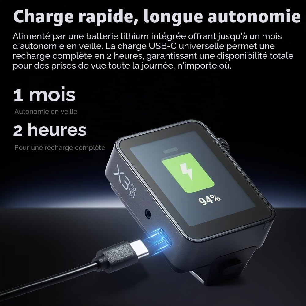 Godox X3 Pro-S X3Pro S TTL Déclencheur de flash sans fil pour Sony, écran tactile LCD 6,1 cm, batterie Li-ion intégrée de 2930 mAh, système X sans fil 2,4 GHz avec 3 modes de prise de vue Pro, prise