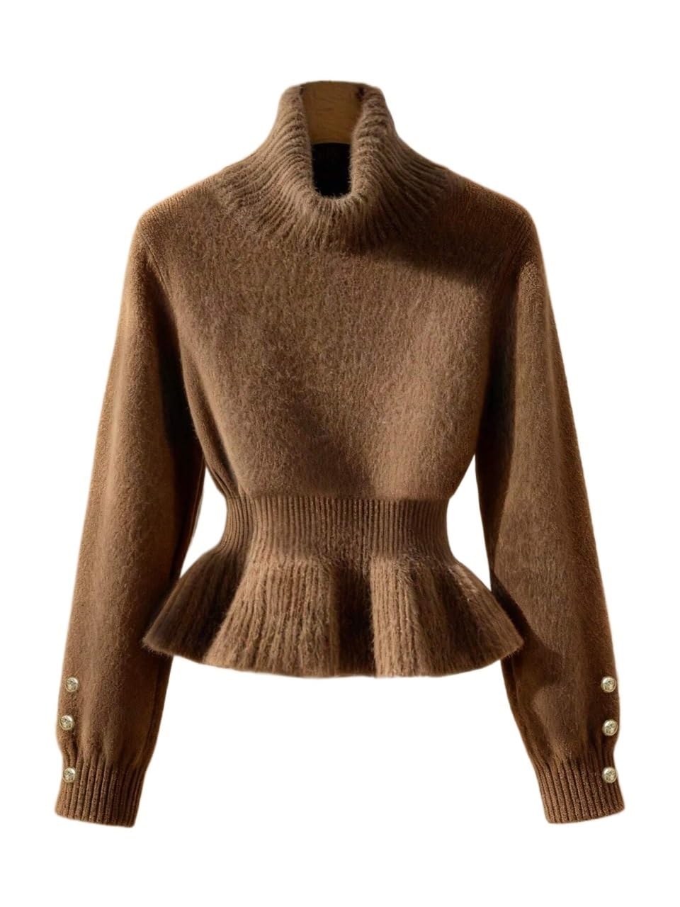 Womens Pullover Sweater Elegant Plush Knit Pullover Sweater for Women Autumn Winter