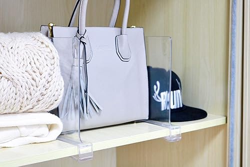 Vista 16 de CY craft - Divisores de estantes acrílicos para armarios, separadores transparentes de estantes de madera, organizadores de ropa, perfectos