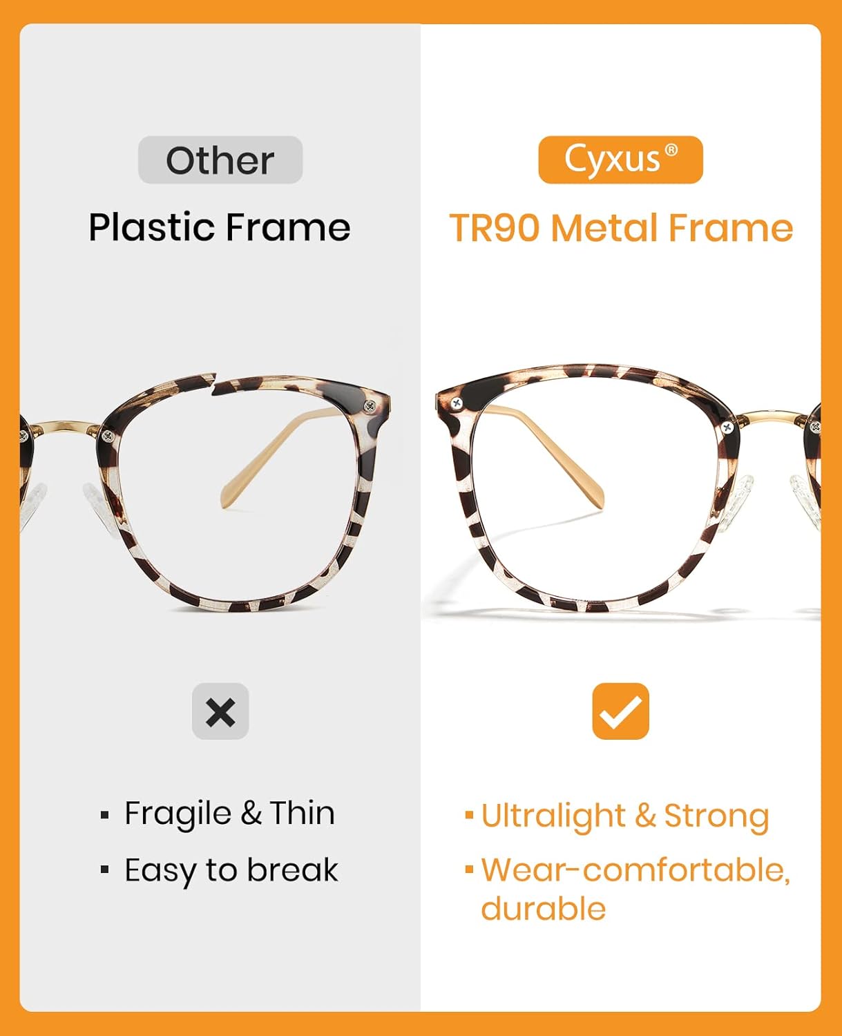 Cyxus 3 Pack Blue Light Glasses for Women, Blue Light Blocking Computer Eyeglasses for Woman Anti Eye Fatigue Eyewear Reduce Headaches - Image 3