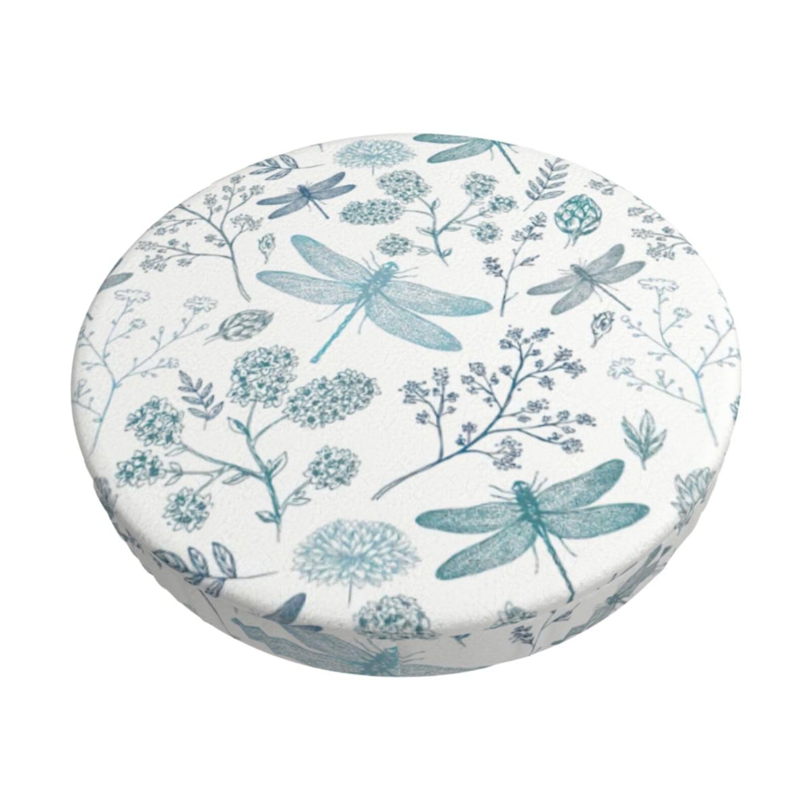 ACVnbm Dragonfly Print Round Bar Chair Cushion Cover, Elastic Chair Protector For Kitchen Bar Dining