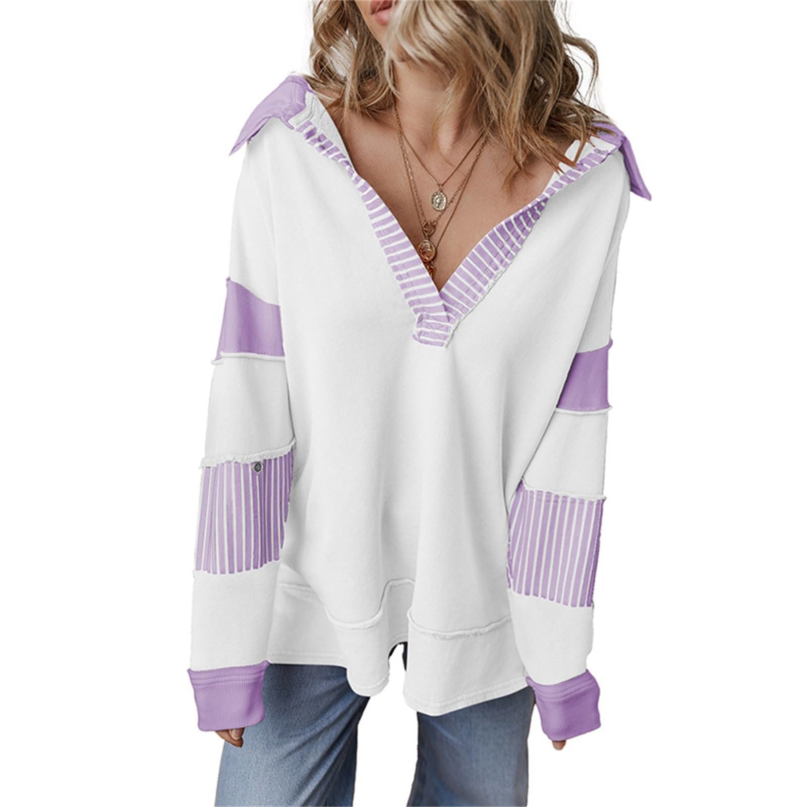 Sudaderas Mujer Tallas Grandes Sudadera con Capucha De Manga Larga Informal Holgada Contraste Y Cuello En V para Deportivas Ropa Sin Invierno Running Oversize Halloween Navidad Chica