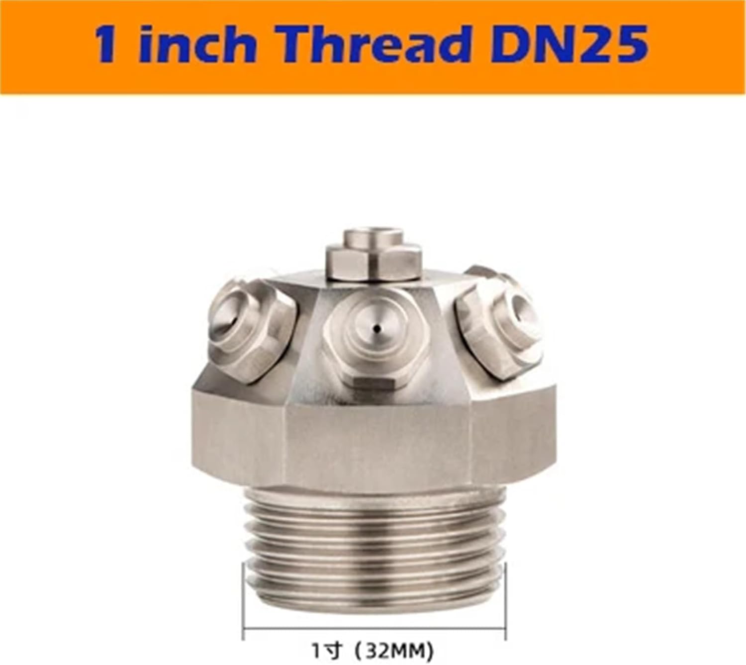 1Pcs XWT 1/2 3/4 1 Inch Thread Cooling Dust Removal High Pressure Ultra-fine Centrifugal DN15/20/25 Water Mist Spray Head(DN25 1 inch)