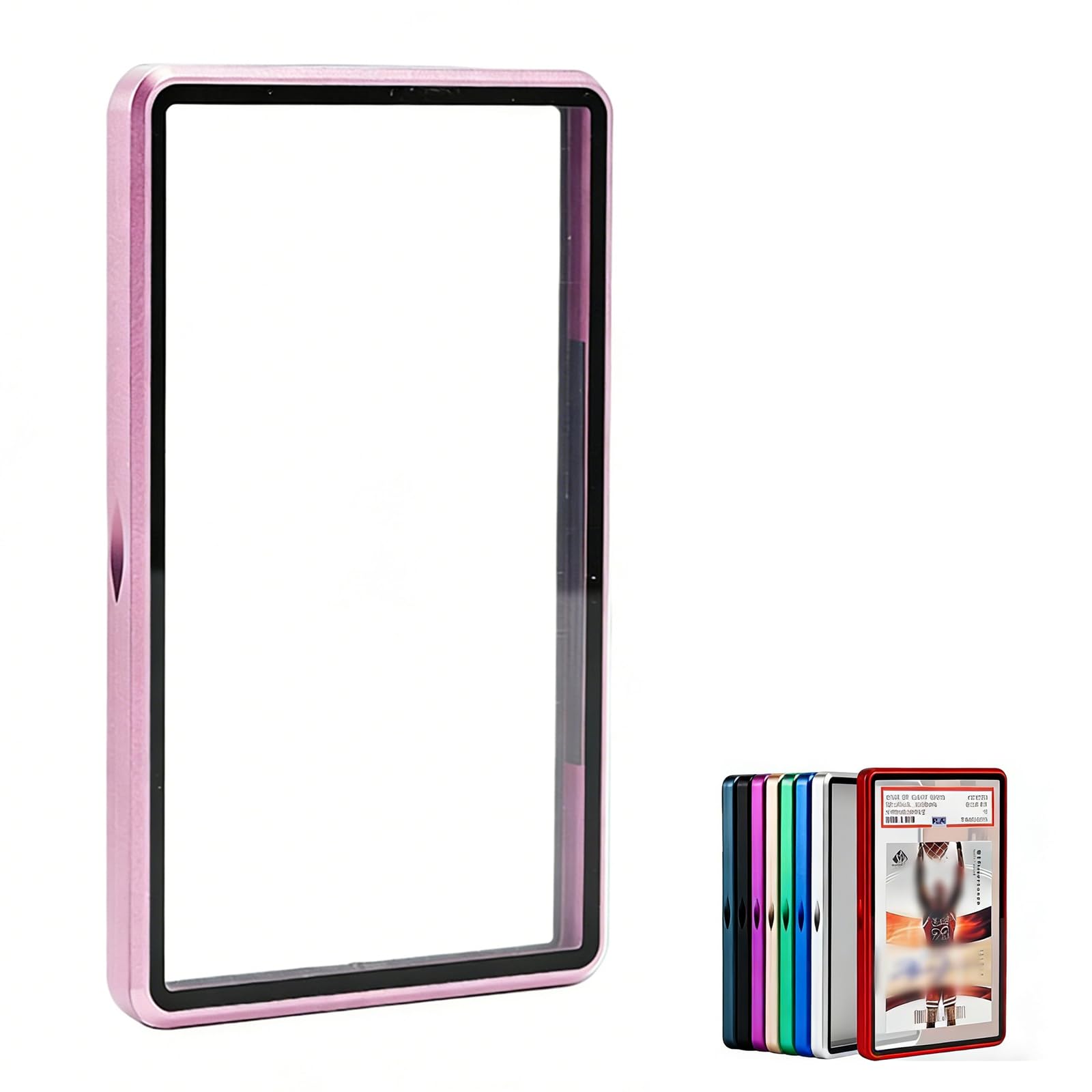 Premium Graded Trading Card Protector - 35pt BGS Slab Bumper Guard,UV & Scratch Resistant & Magnetic Closure | Aluminum Frame Slab Card Holder for Sports & Gaming (Pink)
