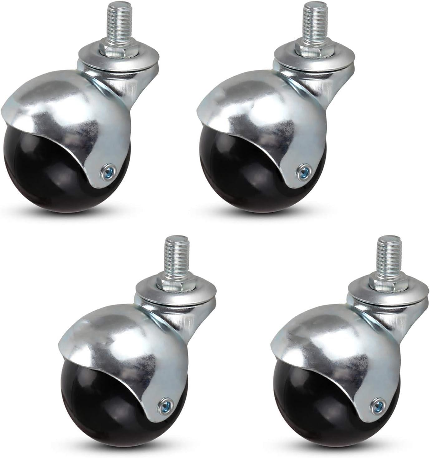Lenkrollen, 2 Zoll 50 mm Möbellenkrollen mit Kugel, Lenkrollen aus Nylon, Kugelrollen (Universal)