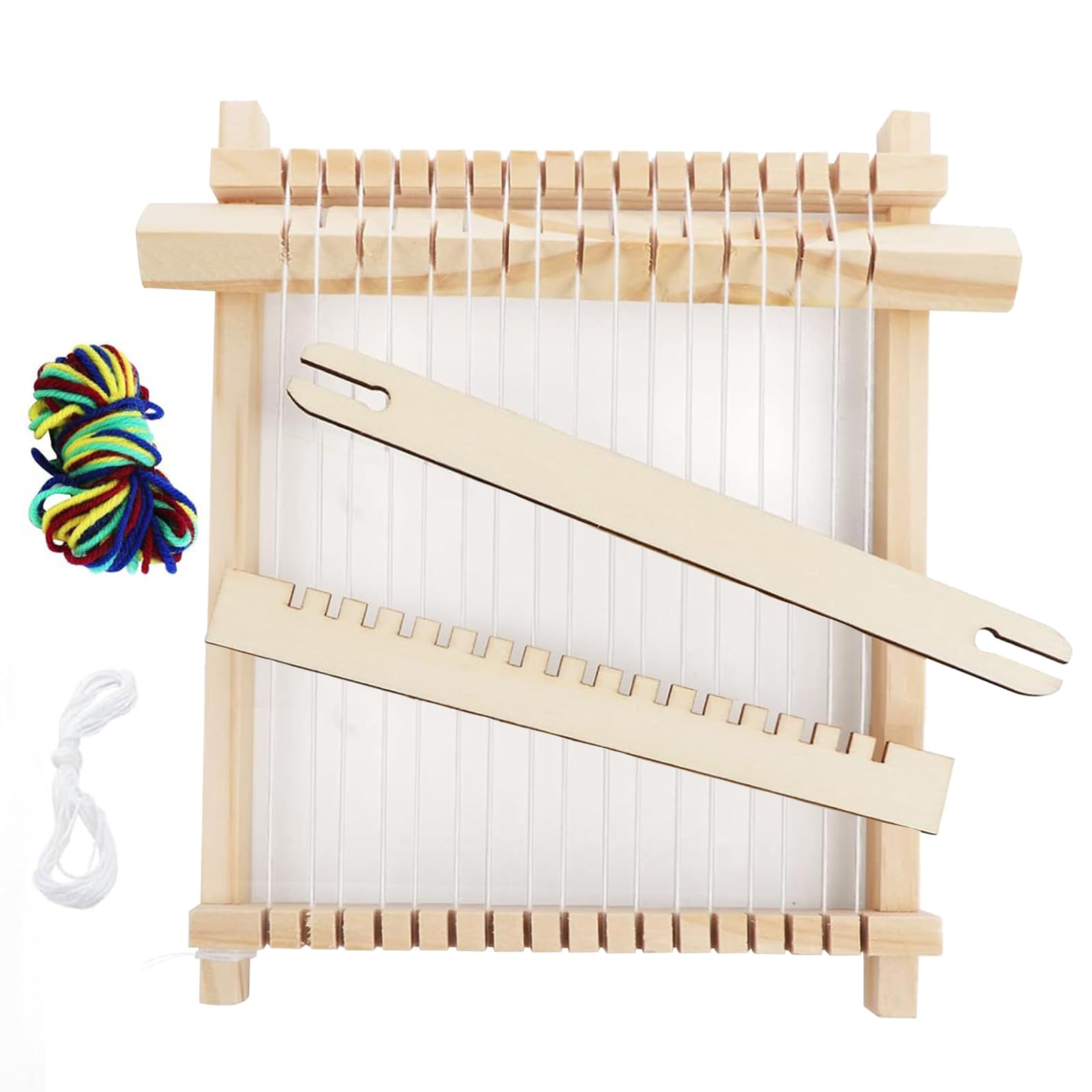 JoyHuaTrade Small Weaving Loom Kit, 8.2'' X 7.6'' Wooden Multi-Craft Small Loom Kit DIY Hand-Knitting Weaving Machine for Weave Board Weaver Tapestry Adult Beginner