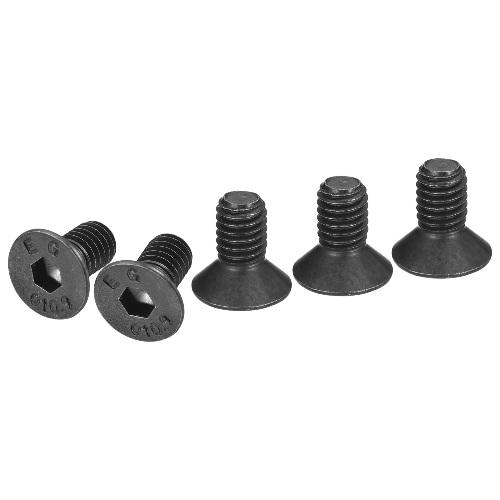 DTGN M6-1x12mm Flat Head Socket Cap Screws, 50 Pack Hex Socket Flat Head Screws Carbon Steel Black Oxide, Full Thread