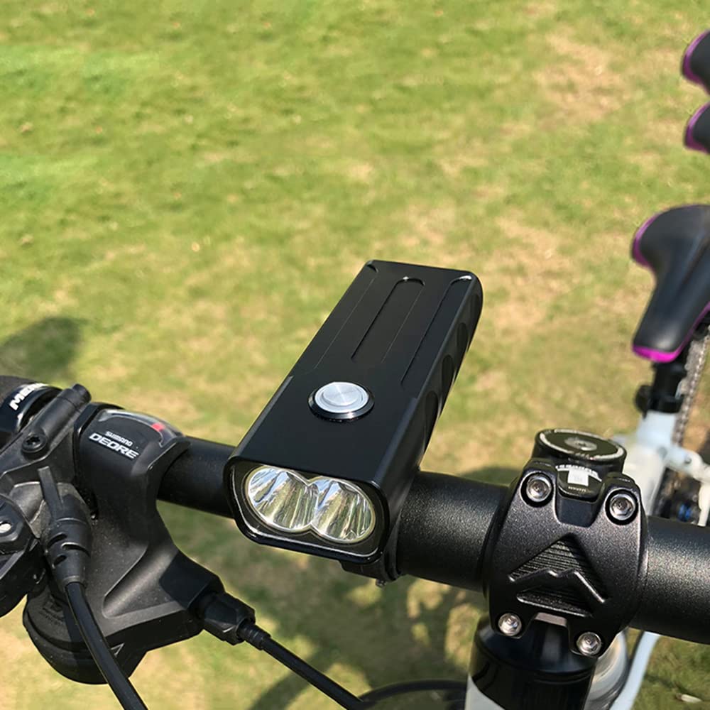 Lampe Frontale de vélo LED 1000 LM, Rechargeable par USB avec Batterie Externe, 3 Modes d'éclairage, étanche.