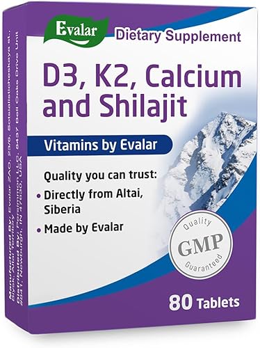 Evalar Calcio de montaña con vitaminas hierbas siberianas y Shilajit Golden 80 Tabs