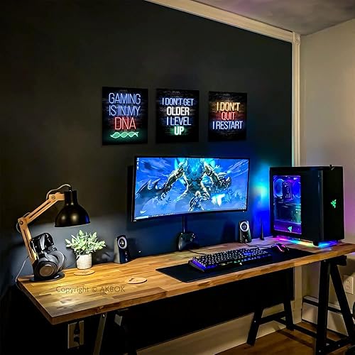 Miniatura 5 de 12 pósteres de videojuegos, póster de neón para videojuegos, decoración de pared para adolescentes, niños, niñas, dormitorio, sala de juegos, 8 x 10