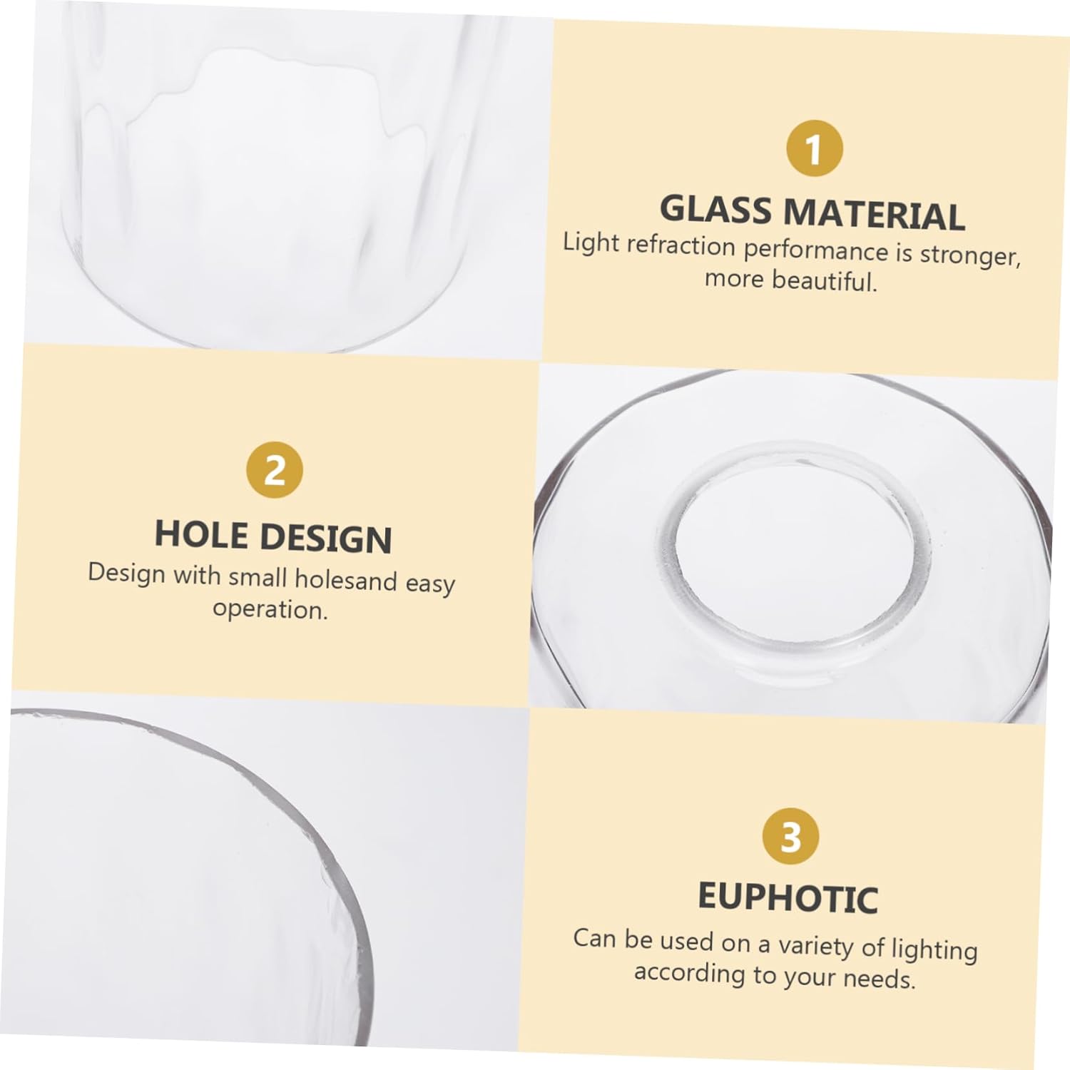 2pcs Glass Shade Light Fixture Hollow Out Carved Lamp Shade Home Decor Accessory