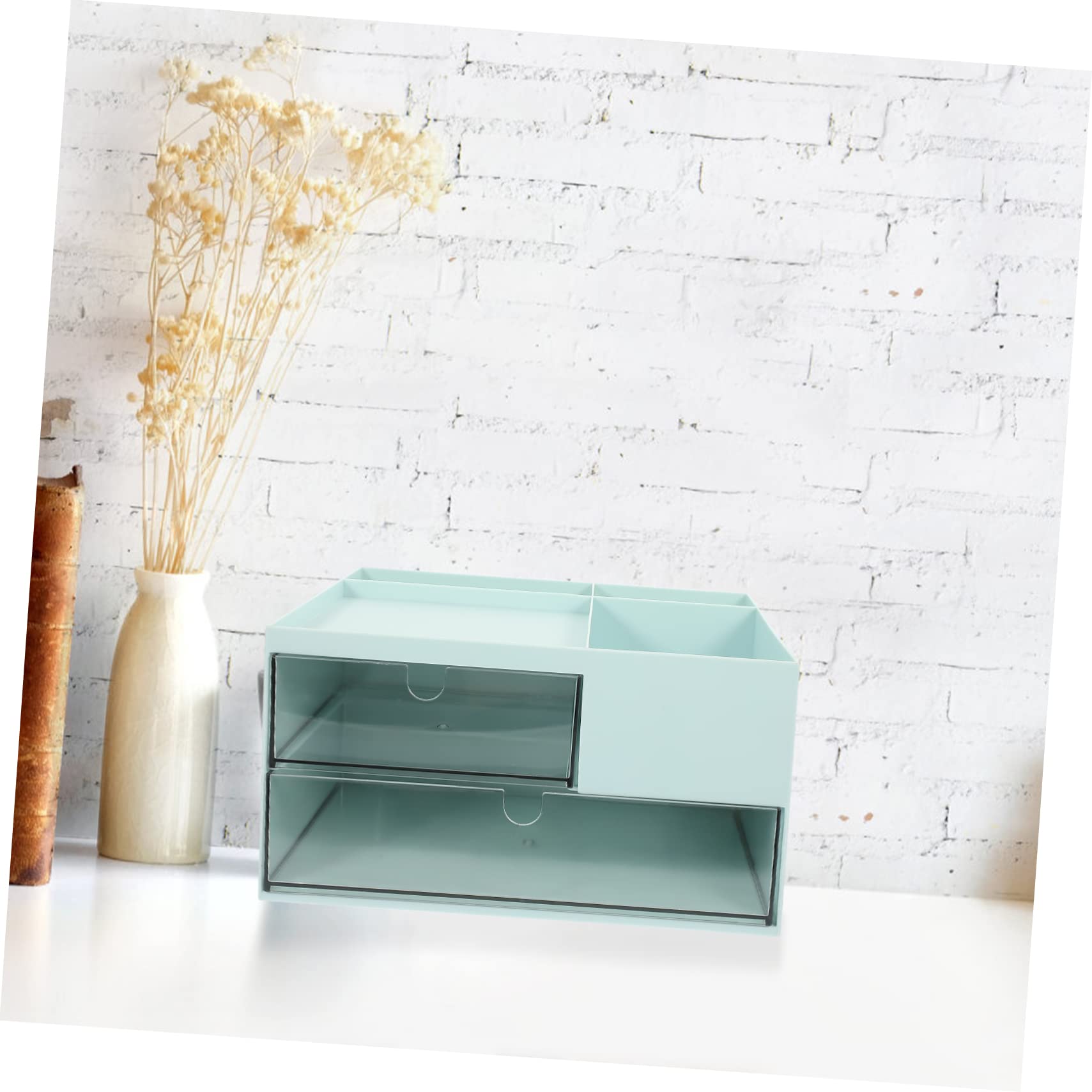 Organizzatore da Scrivania Cassetto Design Multifunzione per Riporre Cotton Fioc Dischetti Struccanti e Articoli di Cancelleria Ordinato e Pratico per Ufficio Domestico