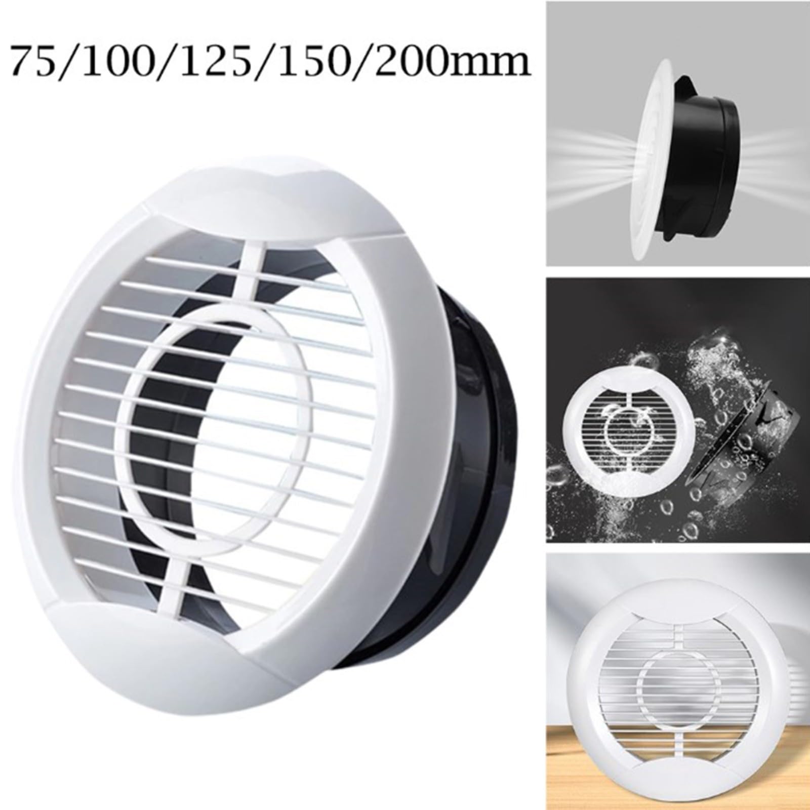 Rundes Lüftungsgitter Aus ABS – 100 Mm, Verstellbar, Für Decke & Wand