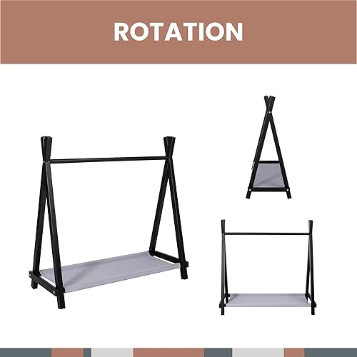 Miniatura 4 de Children's Wardrobe, Montessori Open Wardrobe, Montessori Teepee Style Clothing Rack with a Storage, Shop Display Rack, Retail Display Rack, Pet