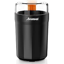 Electric Coffee Grinder, 2-in-1 Cleaning Brush & Scoop, Safety Lid