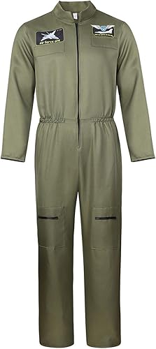 Miniatura 5 de Overol de disfraz para hombre de astronauta, de piloto de la fuerza aérea, ideal para fiestas