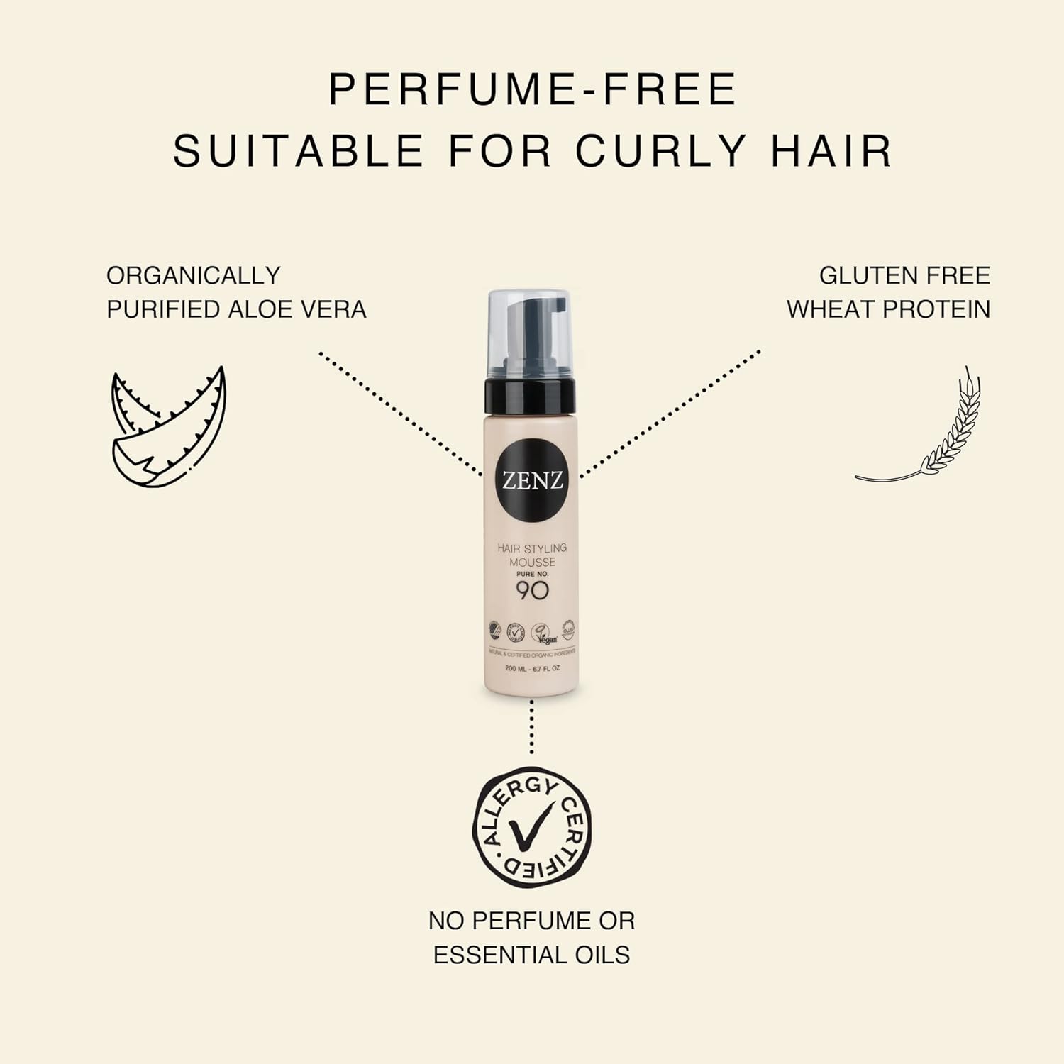 ZENZ Styling Mousse PURE no. 90 200 ml Fragrance Free & Allergy