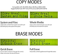 Vista 3 de Systor Duplicador de tarjetas SD/microSD 1:7 - 2GB/Min - Copiadora de memoria flash múltiple independiente y borrador/desinfectante, velocidades