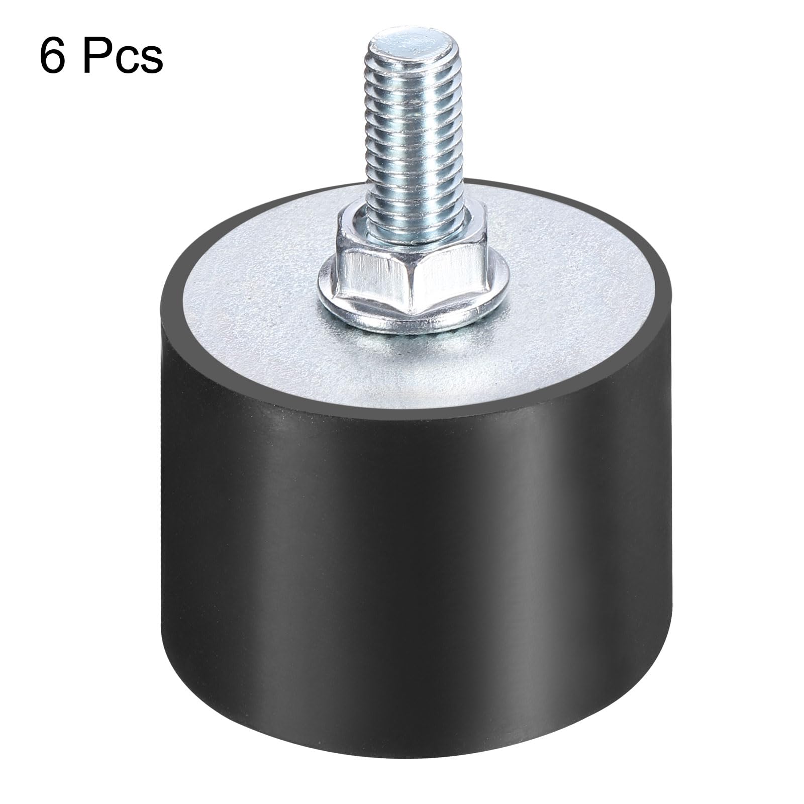 QUARKZMAN 6 Pezzi Supporti Antivibranti In Gomma M8x23mm Con Perno 40x30mm Maschio Femmina Ammortizzatori Di Vibrazioni Zincati Supporti Cilindrici Con 6 Pezzi Dadi Di Bloccaggio M8