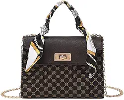 Bolsa transversal com corrente e fecho magnético, carteira feminina, moderna, estampa retrô, bolsa de ombro nas axilas, alça de ombro removível