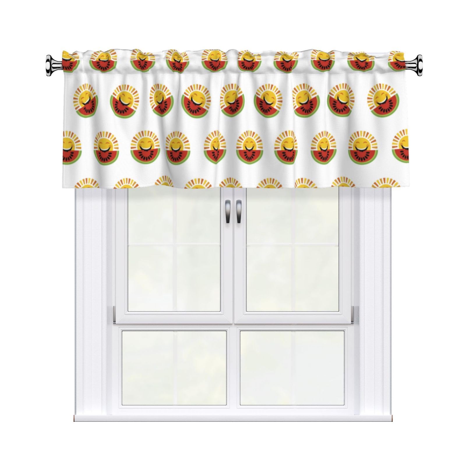 Noble Ren Watermelon Fruits Short Curtain Valance 54x18in For Kitchen Bathroom Cafe Living Room Decoration