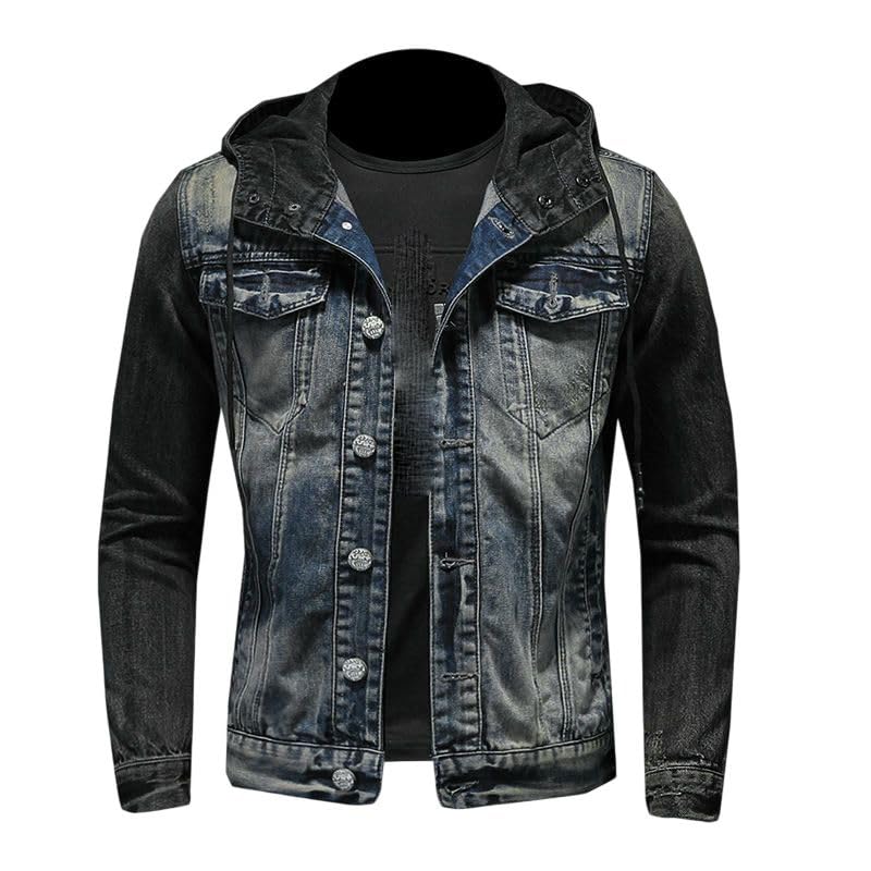 Veste en jean à capuche homme pour look décontracté sans effort automne - 5