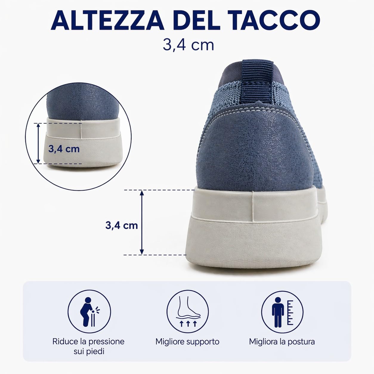 Scarpe Donna Comode Slip On Sneakers Leggere Traspiranti Senza Lacci, Ideali per Camminare e Uso Quotidiano - 3