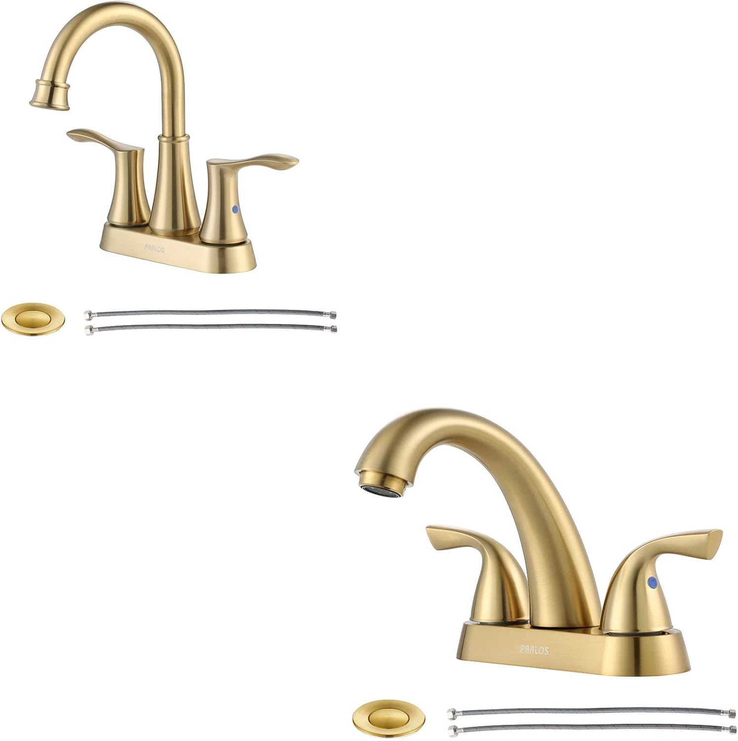 Brushed Gold Two Handle Bathroom Sink Faucets Bundle Model# 13597 ...