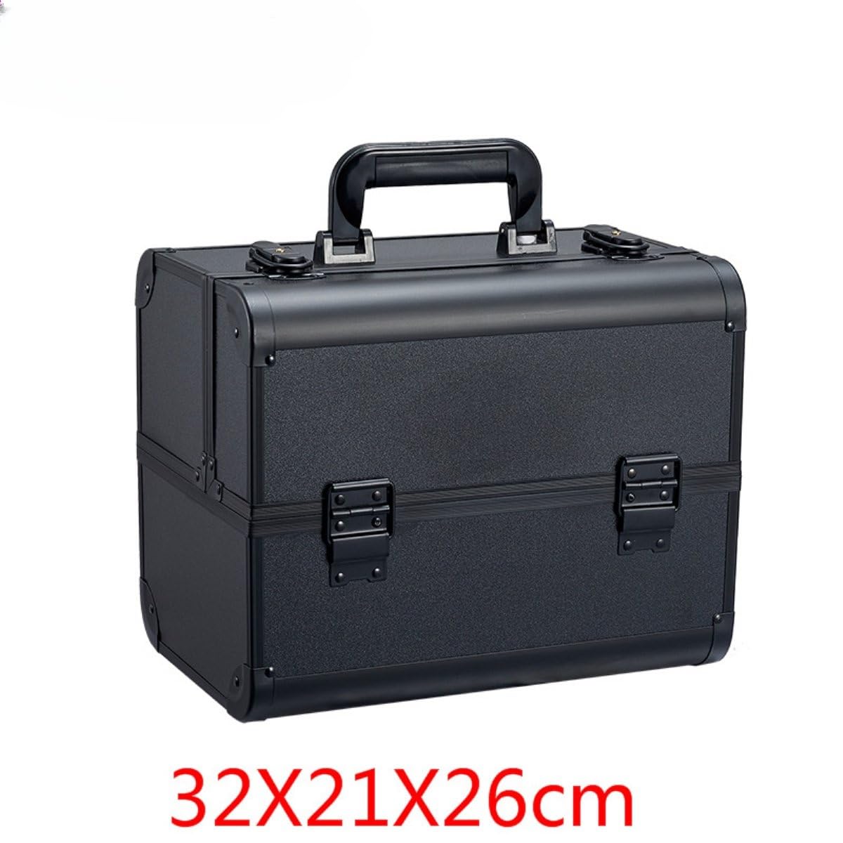 Zablokowana walizka do makijażu, przenośna aluminiowa kosmetyczka, spacious Multi-Layer Organizer idealny dla wizażystów i miłośników urody
