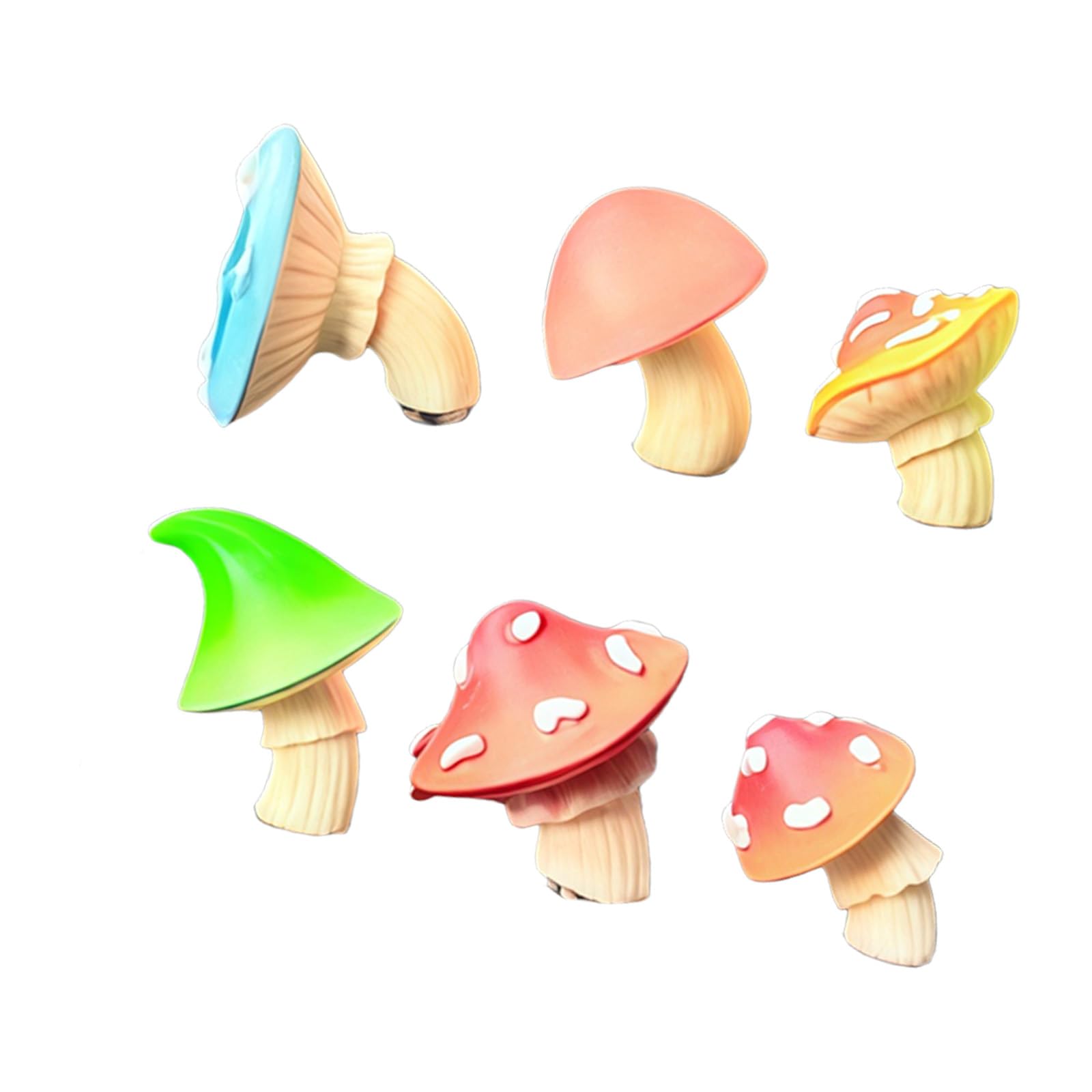 YIGZYCN 6Pcs Miniature Mushroom Statues Resin Car Decors Dashboard Ornaments for Vehicle Interior Decoration Small Figurine Resin Mushroom Decoration