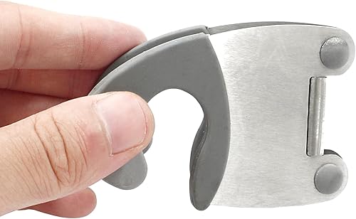 Miniatura 3 de Kmitmuk 2 clips grises para ollas, agarre de silicona antiquemaduras, soporte antideslizante de acero inoxidable para cuchara, espátula, plato, olla