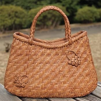 ●新品同様●山葡萄かごバッグ あけびかご籠 六角花結び編み カゴヤ 4c39ac57cc14e7c18a38bd7e7a9cdd