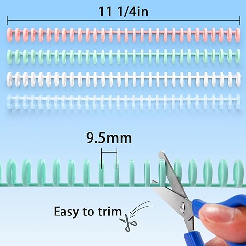 Miniatura 3 de Espinas de encuadernaciónbobinaspeines abrir y cerrar fácilmente añadiendo páginas para cuaderno, máquina de encuadernación Worklion de 30 anillos