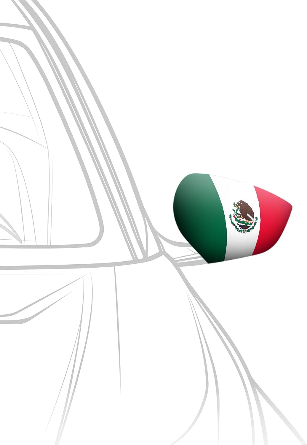 G128 2 Pack: Mexico Mexican Car Side View Mirror Cover | 5.9x8.66 In | Washable Elastic Weatherproof Polyester | Show Your Enthusiasm and Pride